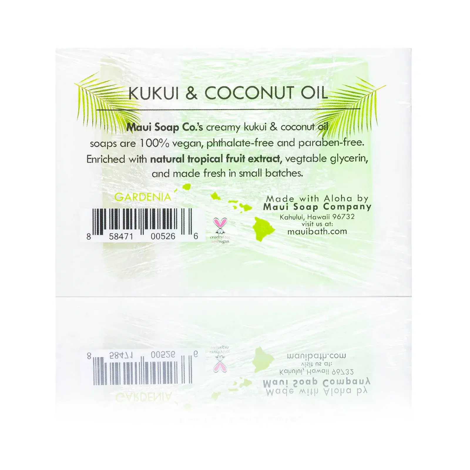 Gardenia Bar Soap with Kukui & Coconut Oil 6oz - Image 2