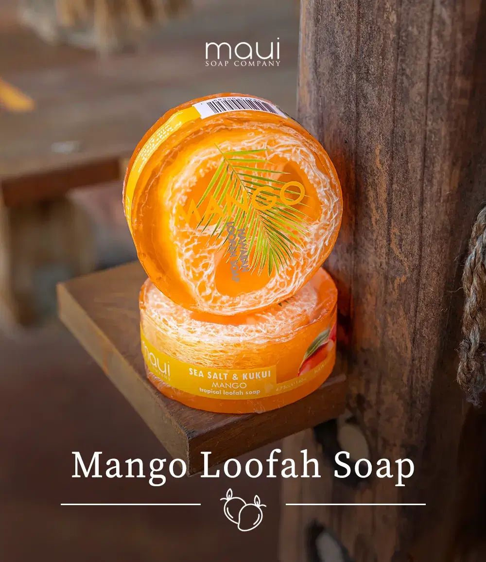 Mango Sea Salt & Kukui Exfoliating Loofah Soap 4.75oz - Image 3