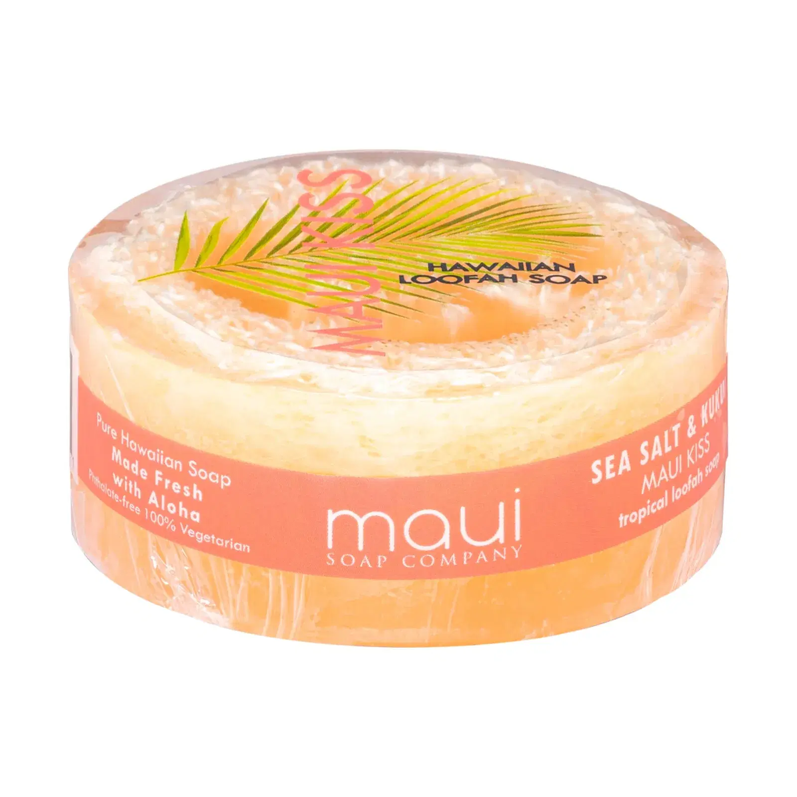 Maui Kiss Sea Salt & Kukui Exfoliating Loofah Soap 4.75oz - Image 3