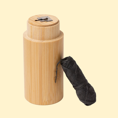 Charcoal Floss - Bamboo Holder - Unpackaged - No Tox Life