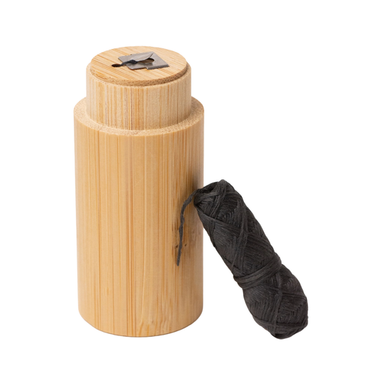 Charcoal Floss - Bamboo Holder - Unpackaged - No Tox Life